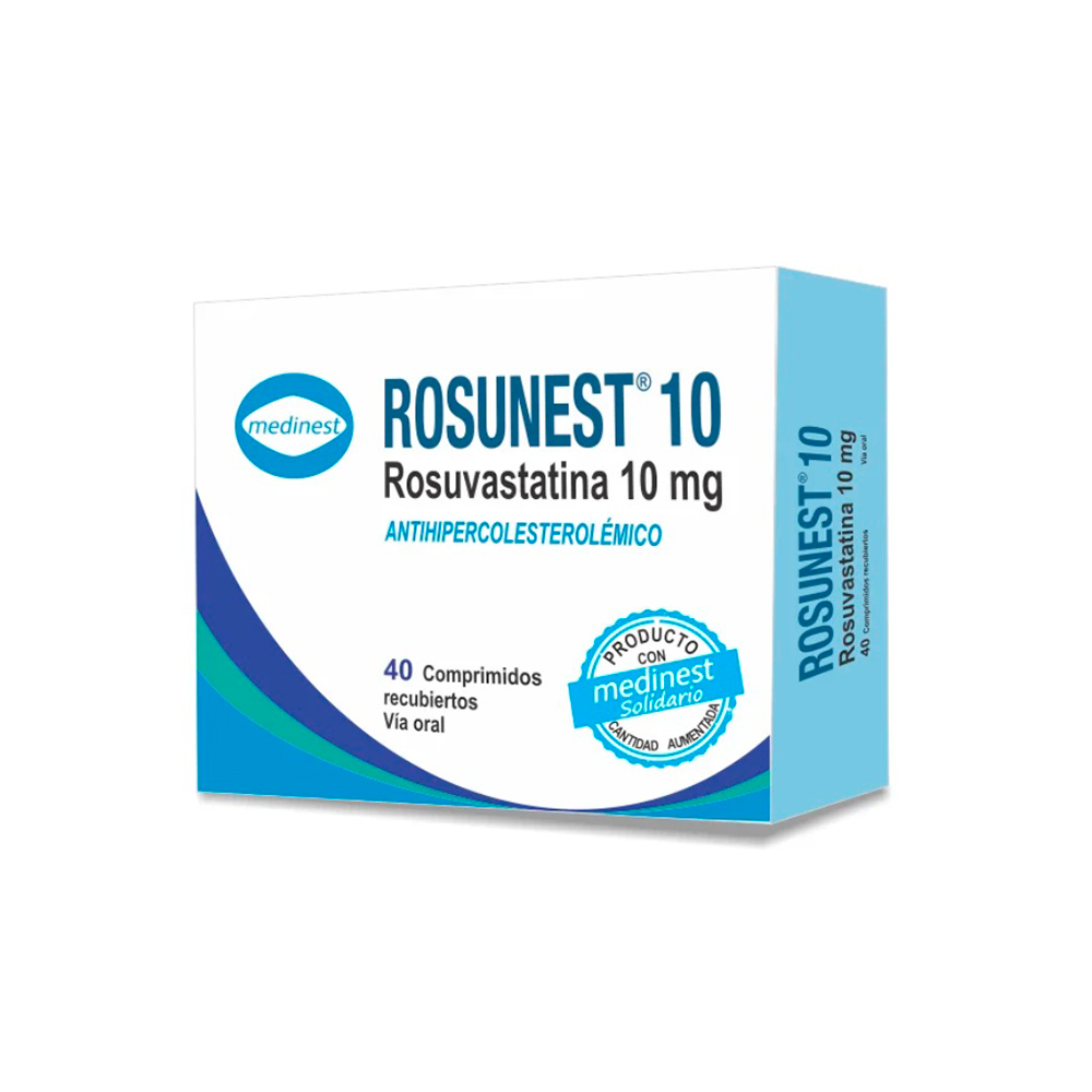 Rosunest 10 Rosuvastatina 10 Mg Caja De 40 Comprimidos Recubiertos