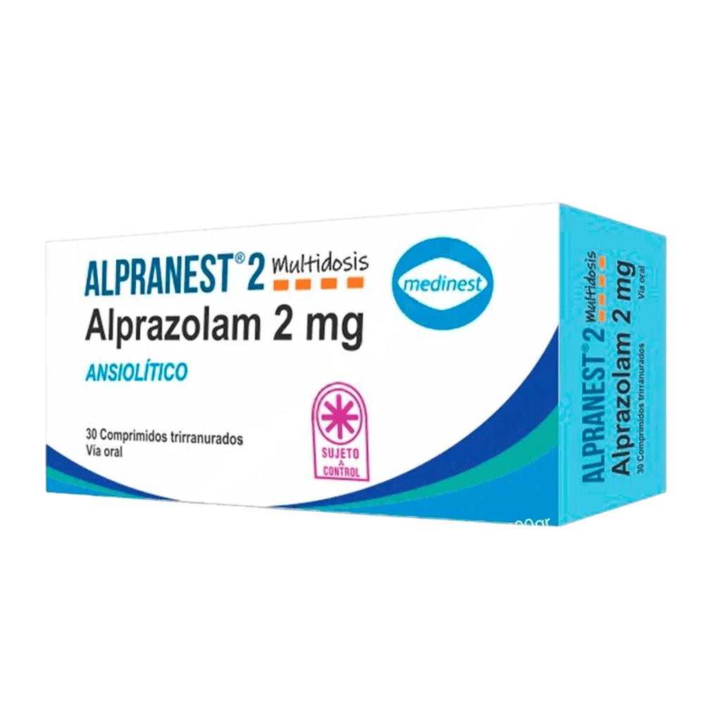 Alpranest 2 multidosis Alprazolam 2mg- Caja de 30 comprimidos trirranurados