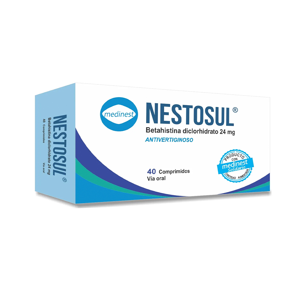 Nestosul Betahistina Diclorhidrato 24 mg Caja de 40 Comprimidos