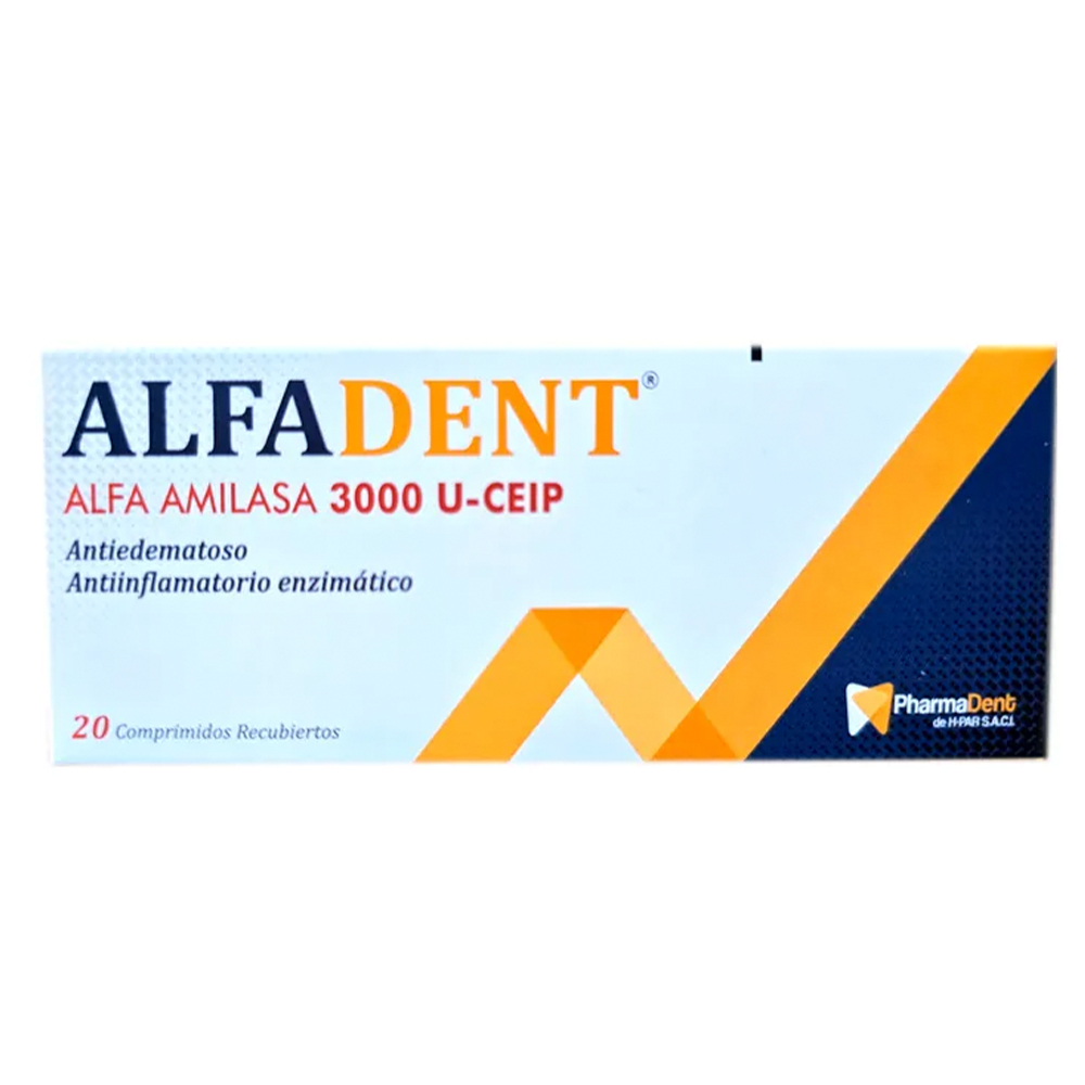 Alfadent Alfa Amilasa 3000 U-CEIP Caja de 20 Comprimidos Recubiertos