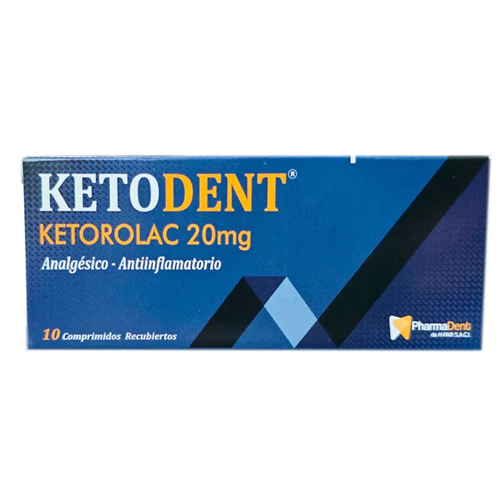 Ketodent Ketorolac 20 mg Caja de 10 Comprimidos Recubiertos