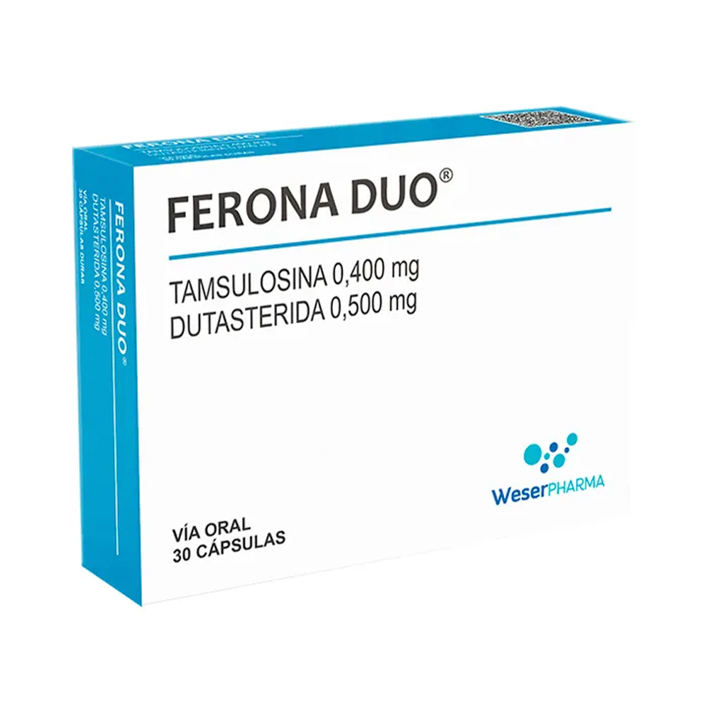 Ferona Duo Tamsulosina 0,400 mg Dutasterida 0,500 mg Caja De 30 Capsulas