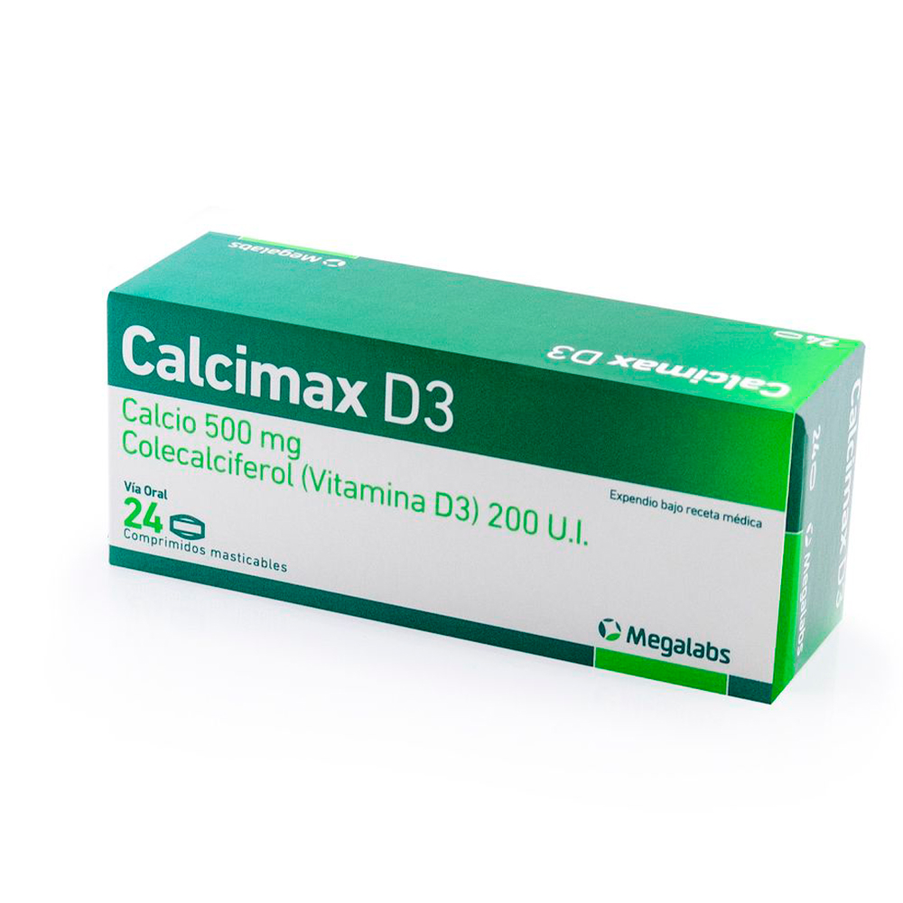 Calcimax D3 Calcio 500 Mg Colecalciferol Caja De 24 Comprimidos