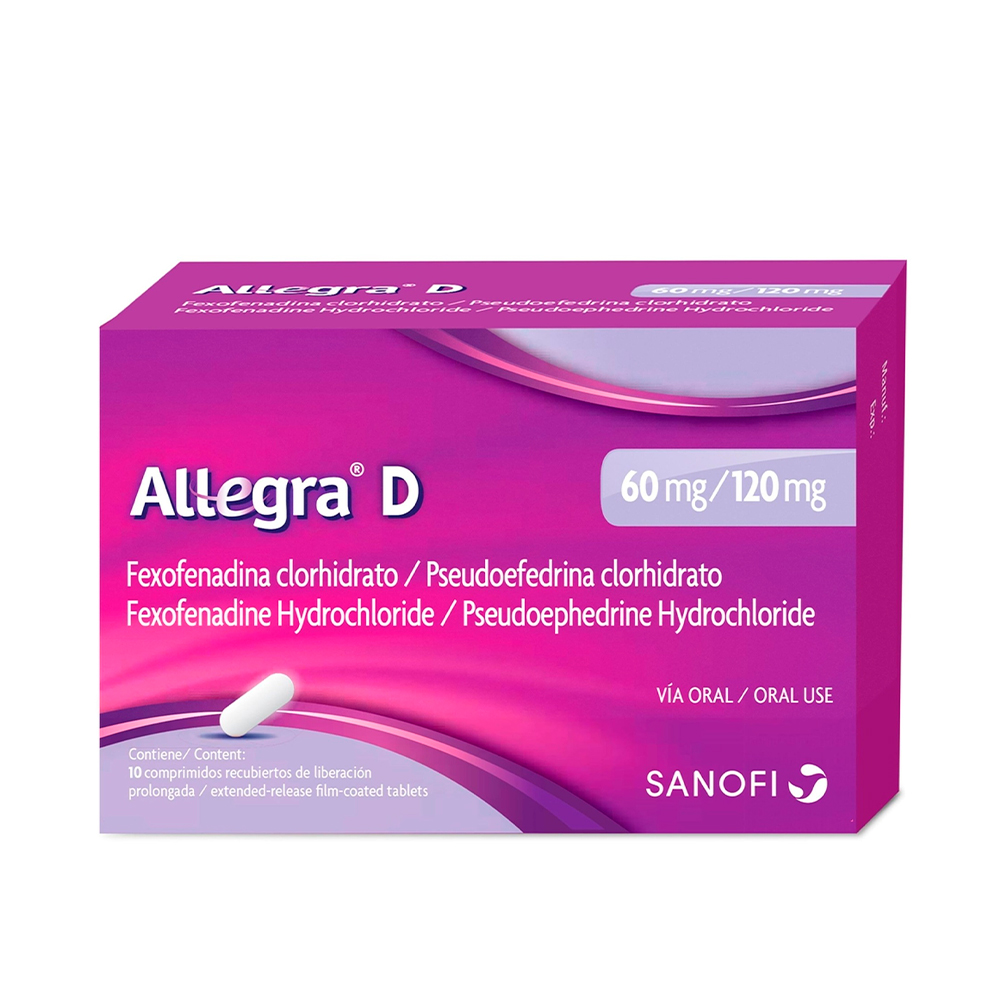 Allegra D 60mg/120mg Caja de 10 Comprimidos