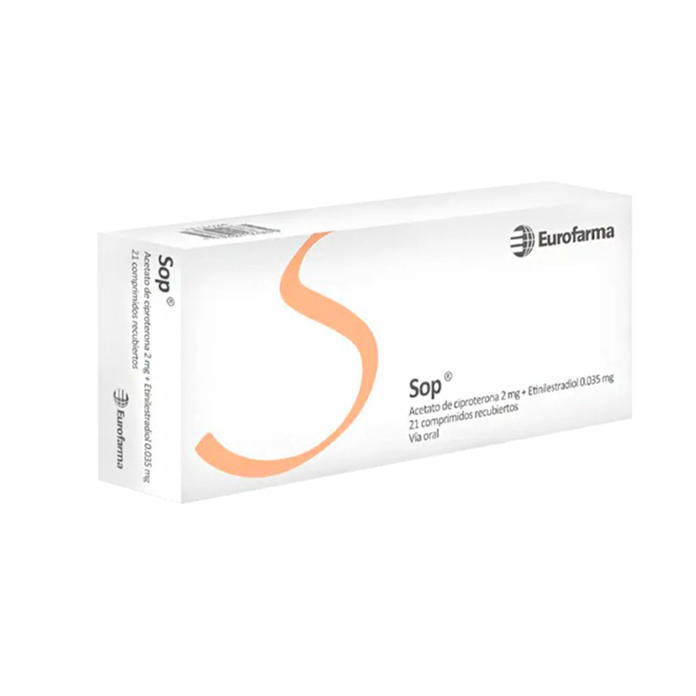 Sop Acetato de Ciproterona Etinilestradiol Caja x21 Comprimidos Recubiertos