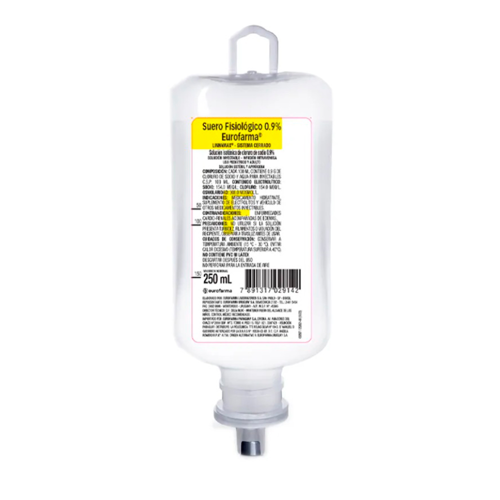 Suero Fisiologico 0,9% EuroFarma De 250mL