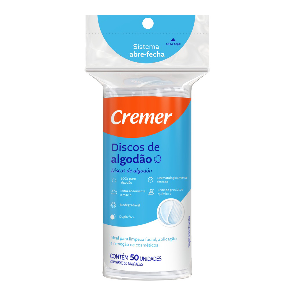 Discos de algodón Cremer de 50 unidades
