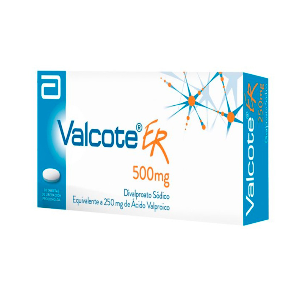 Valcote ER 500mg Caja de 30 Tabletas de Liberación Prolongada