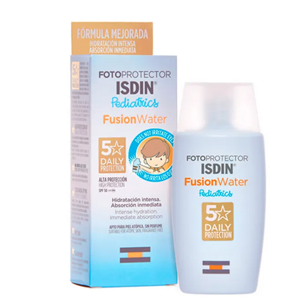 Protector Solar SPF 50 Fotoprotector Facial Fusion Water Pediatrico Isdin 50mL