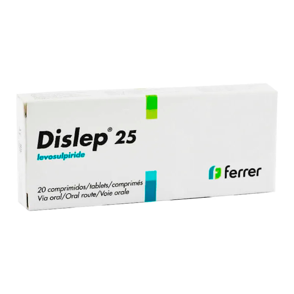 Dislep 25 mg Levosulpiride Caja de 20 Comprimidos