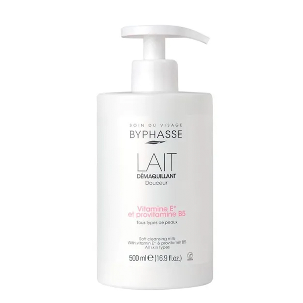 Leche Desmaquillante con Vitamina E y Provitamina B5 Rostro y Ojos Byphasse De 500mL