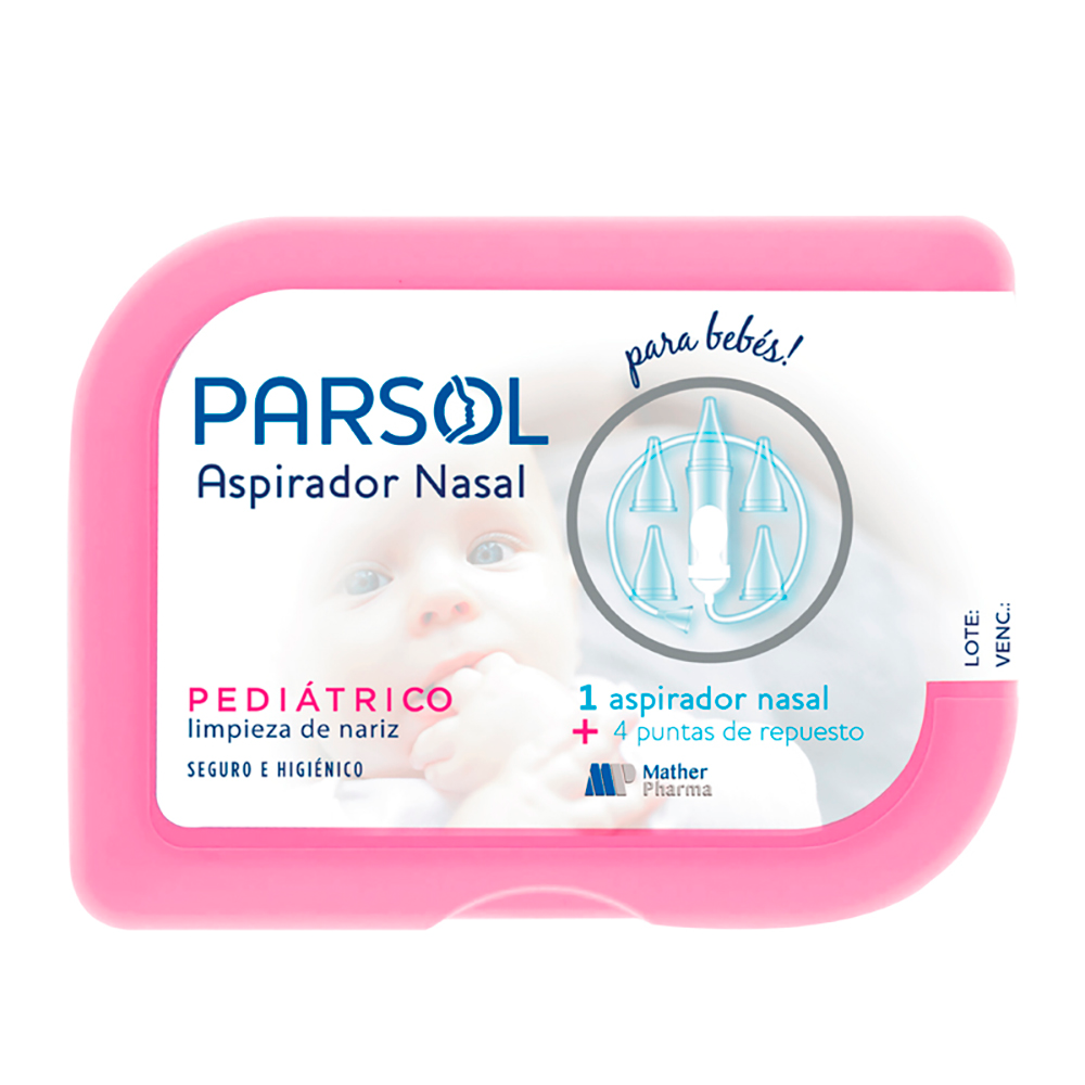 Aspirador Nasal Parsol Caja Con 1 Aspirador Más 4 Puntas De Repuesto