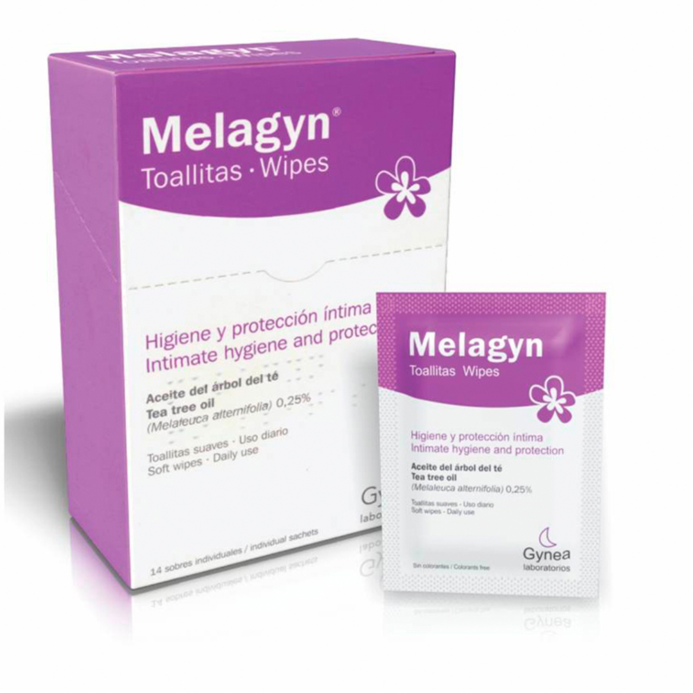 Toallitas Higiene y protección intima Melagyn Caja De 14 Sobres Individuales