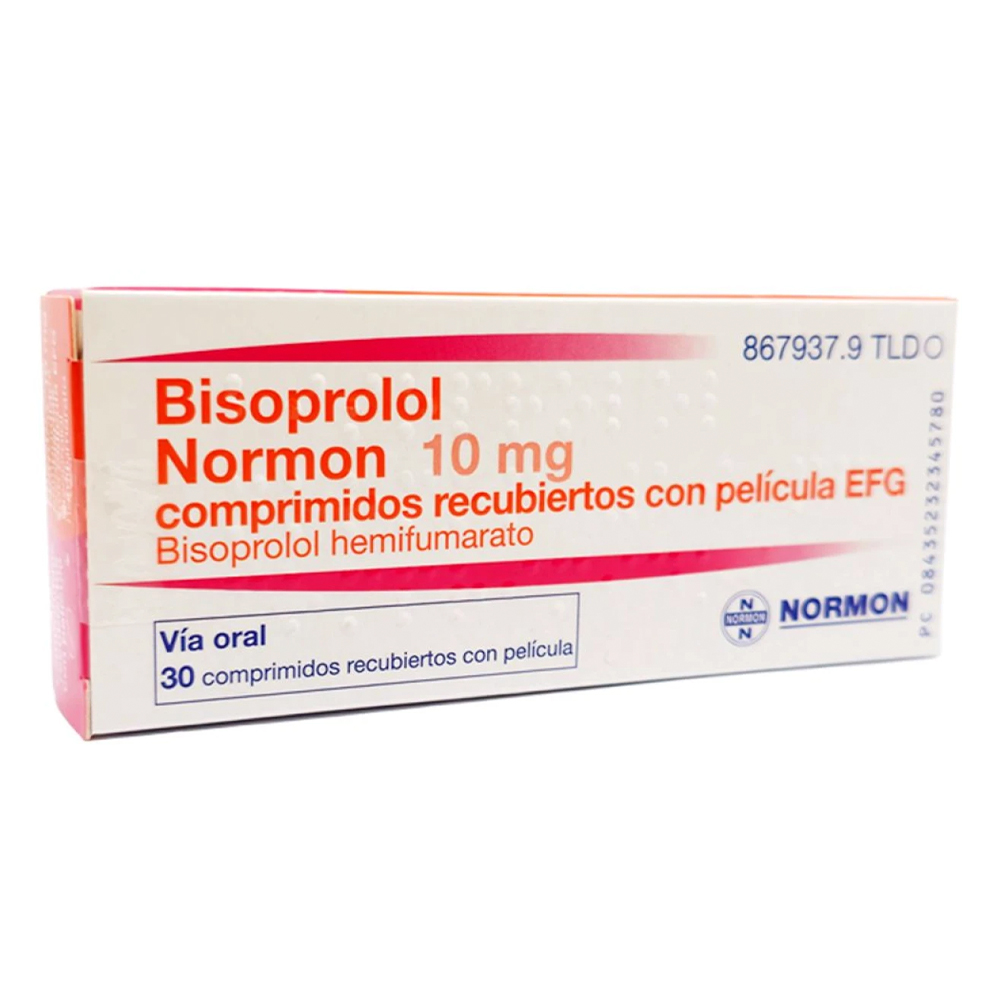 Bisoprolol Normon 10 mg Caja de 30 Comprimidos Recubiertos