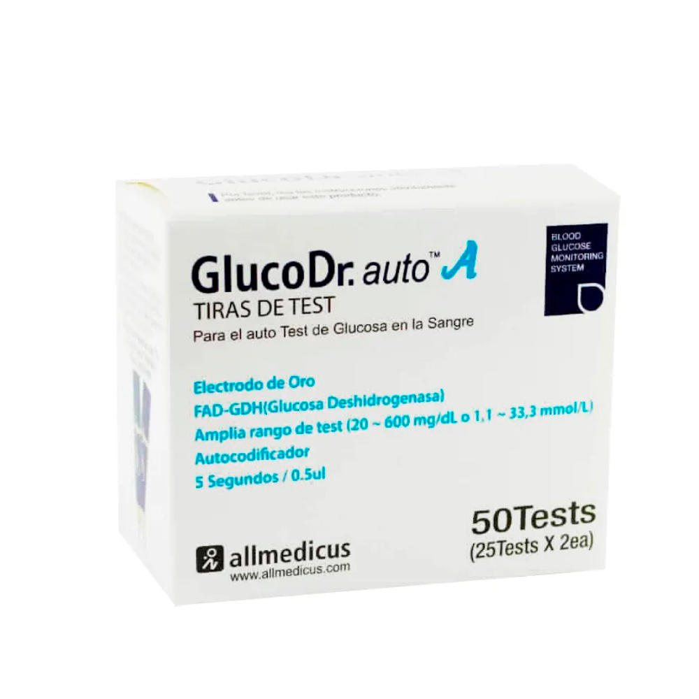 Tiras de Test Gluco Dr. auto A Caja de 50 test