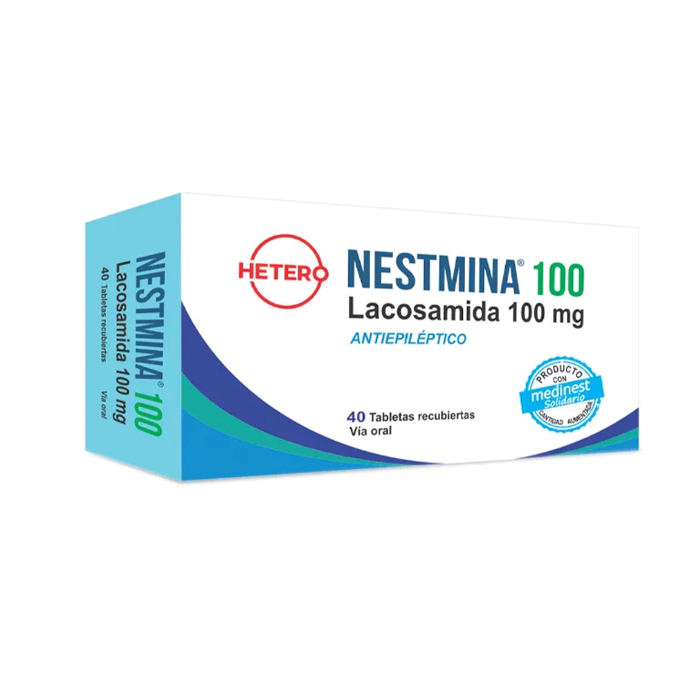 Nestmina Lacosamida 100 mg Caja de 40 Tabletas Recubiertas